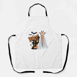 Cute Giraffe Boo Fun Halloween Costume Zoo Lover   Apron