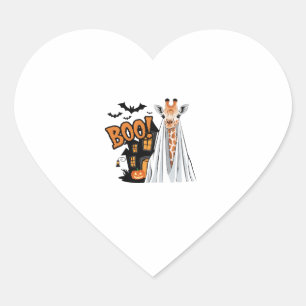 Cute Giraffe Boo Fun Halloween Costume Zoo Lover Heart Sticker