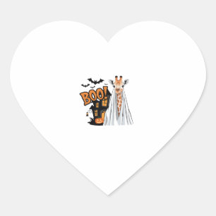 Cute Giraffe Boo Fun Halloween Costume Zoo Lover Heart Sticker