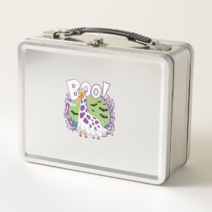 Cute Giraffe Boo Ghost Halloween Costume Zoo Lover Metal Lunch Box