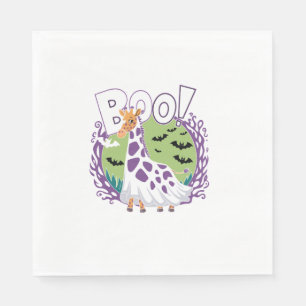 Cute Giraffe Boo Ghost Halloween Costume Zoo Lover Napkin