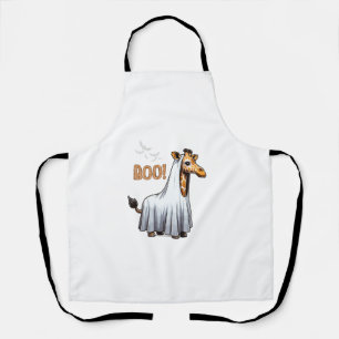Cute Giraffe Boo Halloween Costume Zoo Lover   Apron