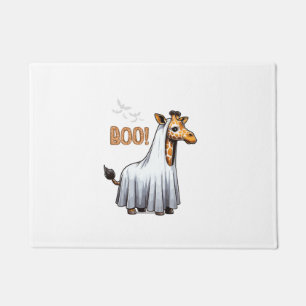 Cute Giraffe Boo Halloween Costume Zoo Lover Doormat