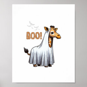 Cute Giraffe Boo Halloween Costume Zoo Lover Poster