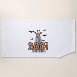 Cute Giraffe Boo Halloween Fun Costume Zoo Lover   Beach Towel