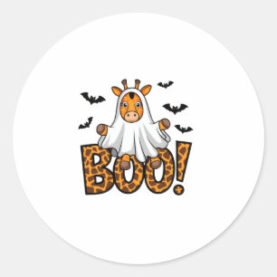 Cute Giraffe Boo Halloween Fun Costume Zoo Lover Classic Round Sticker
