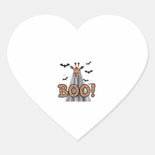 Cute Giraffe Boo Halloween Fun Costume Zoo Lover Heart Sticker