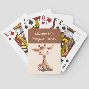 Cute giraffe brown cream kids playing cards