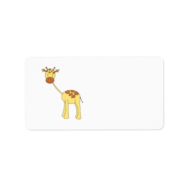 Cute Giraffe. Cartoon. Label (Front)