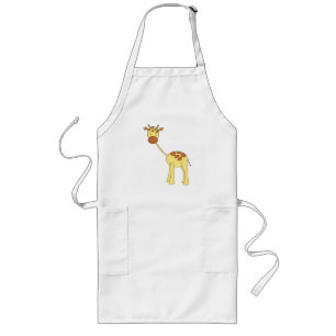 Cute Giraffe. Cartoon. Long Apron