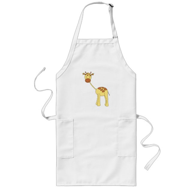 Cute Giraffe. Cartoon. Long Apron (Front)