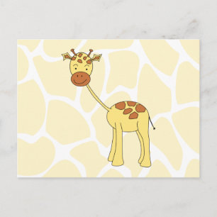 Cute Giraffe. Cartoon. Postcard