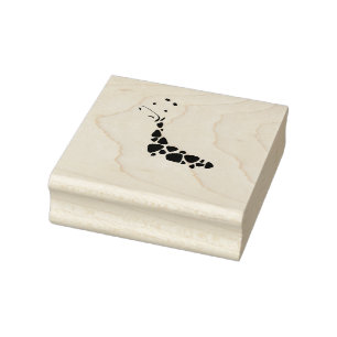 Cute giraffe cartoon rubber stamp