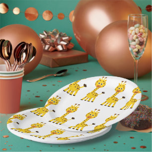 Cute Giraffe children Animal Paper Plate