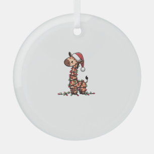 Cute Giraffe Christmas Tree Giraffe Lovers Glass Tree Decoration