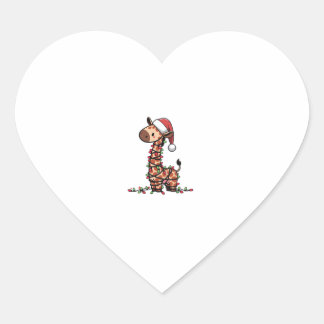 Cute Giraffe Christmas Tree Giraffe Lovers   Heart Sticker