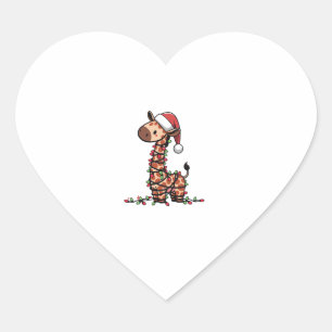 Cute Giraffe Christmas Tree Giraffe Lovers Heart Sticker