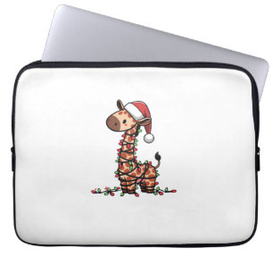 Cute Giraffe Christmas Tree Giraffe Lovers Laptop Sleeve