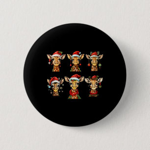 Cute Giraffe Christmas Tree Giraffe Lovers Xmas Ho 6 Cm Round Badge