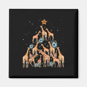 Cute Giraffe Christmas Tree Giraffe Lovers Xmas Ho Magnet