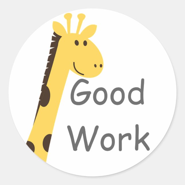 Cute Giraffe Classic Round Sticker (Front)