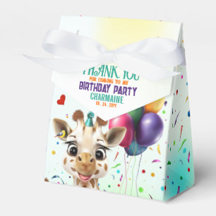 Cute Giraffe Colourful Confetti Kids Birthday Part Favour Box