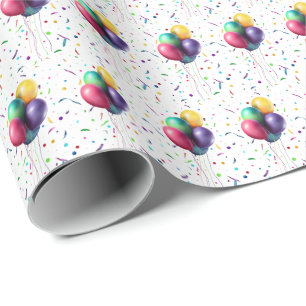 Cute Giraffe Colourful Kids Birthday Party Wrapping Paper