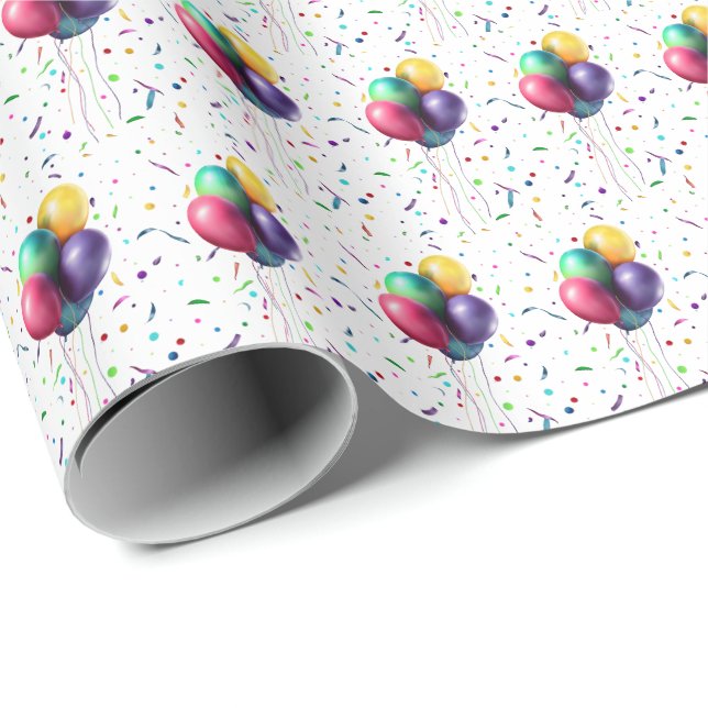 Cute Giraffe Colourful Kids Birthday Party Wrapping Paper (Roll Corner)