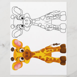 Cute Giraffe colouring page