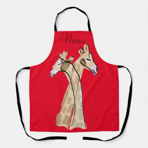 Cute Giraffe Couple  Thunder_Cove Apron