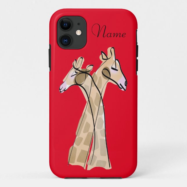 Cute Giraffe Couple  Thunder_Cove Case-Mate iPhone Case (Back)