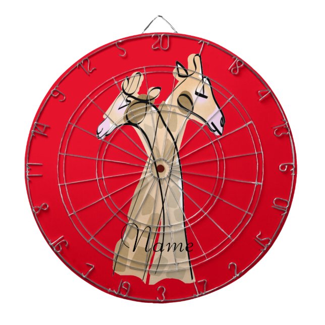 Cute Giraffe Couple  Thunder_Cove  Dartboard (Front)