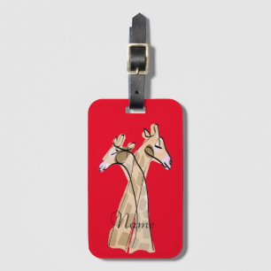Cute Giraffe Couple  Thunder_Cove  Luggage Tag