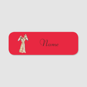 Cute Giraffe Couple Thunder_Cove Name Tag