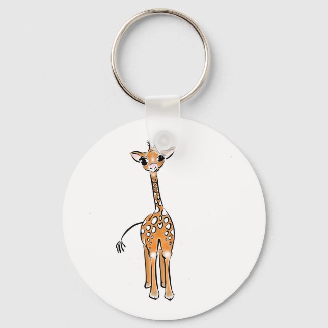Cute giraffe drawing  key ring (Front)