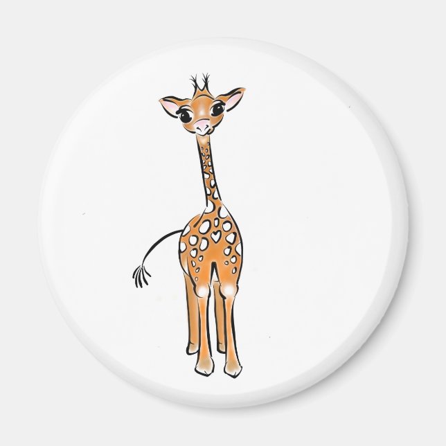 Cute giraffe drawing  magnet (Front)