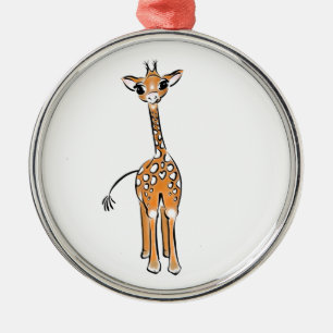 Cute giraffe drawing  metal tree decoration