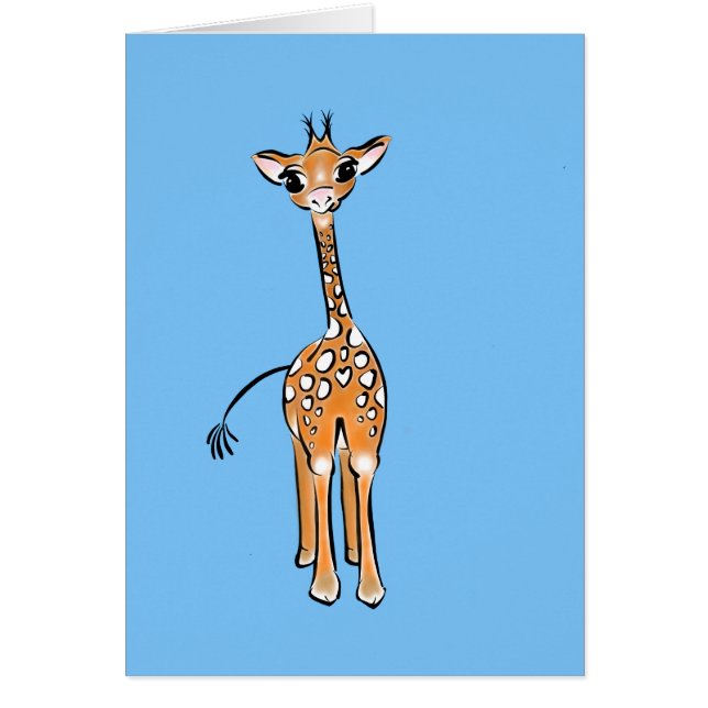 Cute Giraffe drawing, safari animals  (Front)