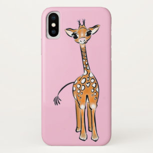 Cute giraffe drawing, safari animals  iPhone x case