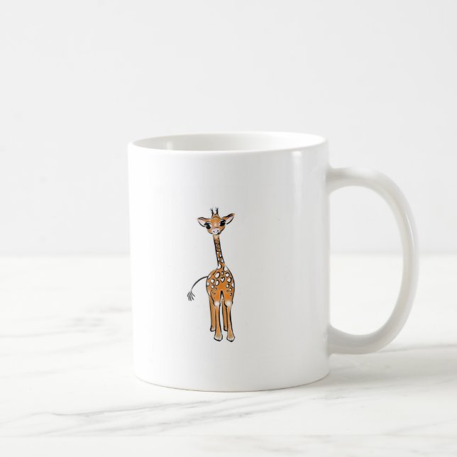 Cute Giraffe drawing, safari animals  Coffee Mug (Right)
