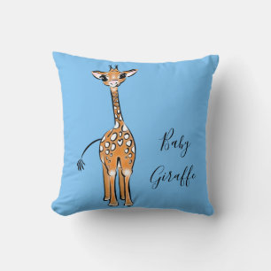 Cute Giraffe drawing, safari animals  Cushion