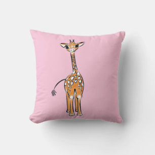 Cute giraffe drawing, safari animals  cushion