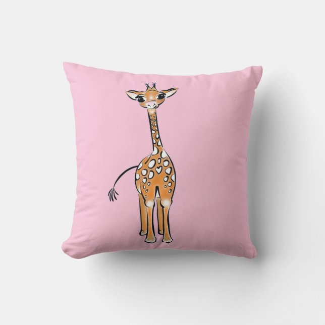 Cute giraffe drawing, safari animals  cushion (Front)