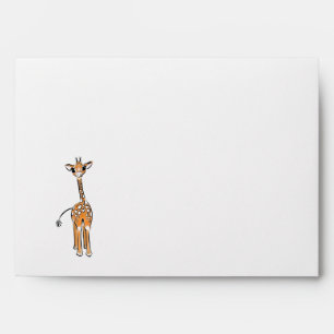 Cute giraffe drawing, safari animals  envelope