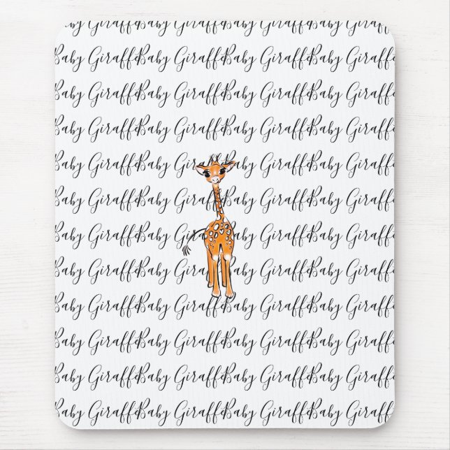 Cute giraffe drawing, safari animals  mouse pad (Front)