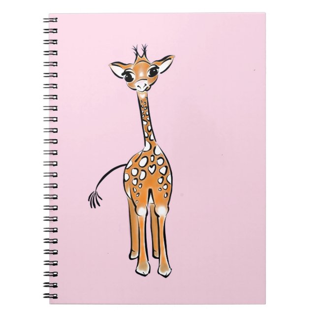 Cute Giraffe drawing, safari animals  Notebook (Front)
