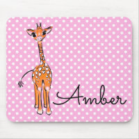 Cute giraffe drawing safari animals polka dots 