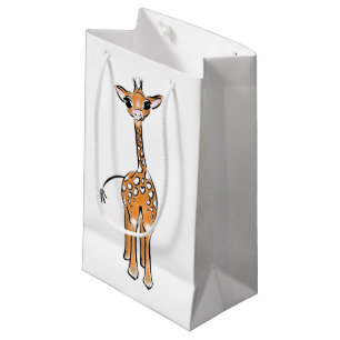 Cute Giraffe drawing, safari animals  Small Gift Bag