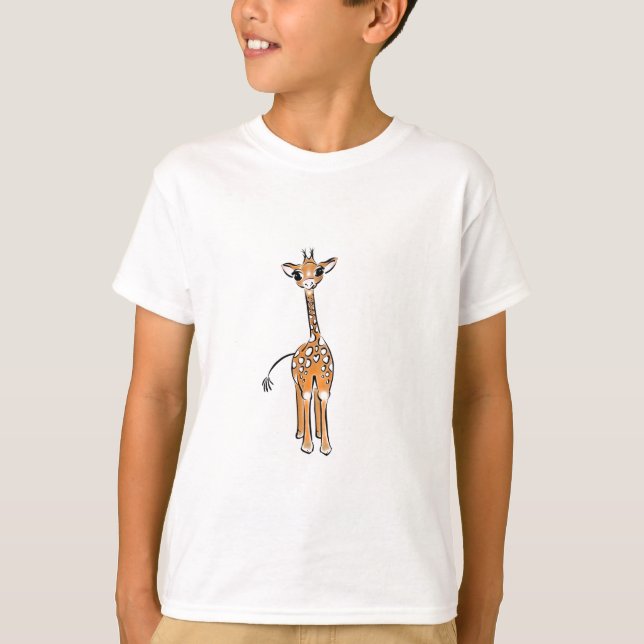 Cute Giraffe drawing, safari animals  T-Shirt (Front)
