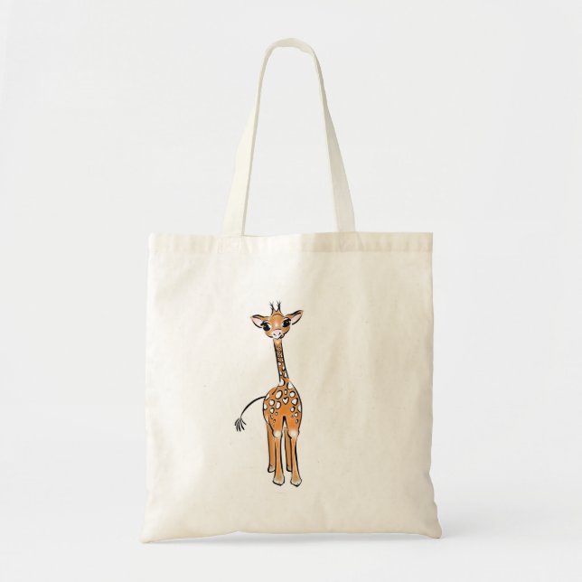Cute Giraffe drawing, safari animals  Tote Bag (Front)